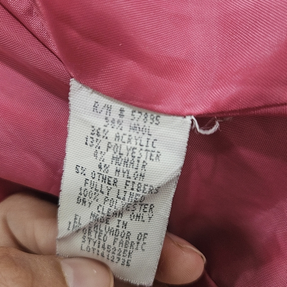 Requirements Vintage Pink Plaid Wool/Mohair Women's Jacket Size 8 - Picture 3 of 8